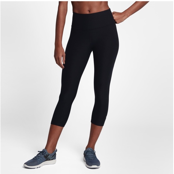 Nike Pants & Jumpsuits Nike Black High Waist Drifit Cropped